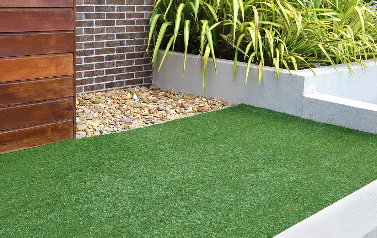 Natural-looking artificial grass lawn installed at a Perth home